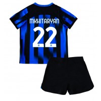 Inter Milan Henrikh Mkhitaryan #22 Heimtrikotsatz Kinder 2023-24 Kurzarm (+ Kurze Hosen)